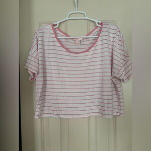 Victoria’s Secret Pink & White Stripe Sleep Shirt – Classic Lounge Top